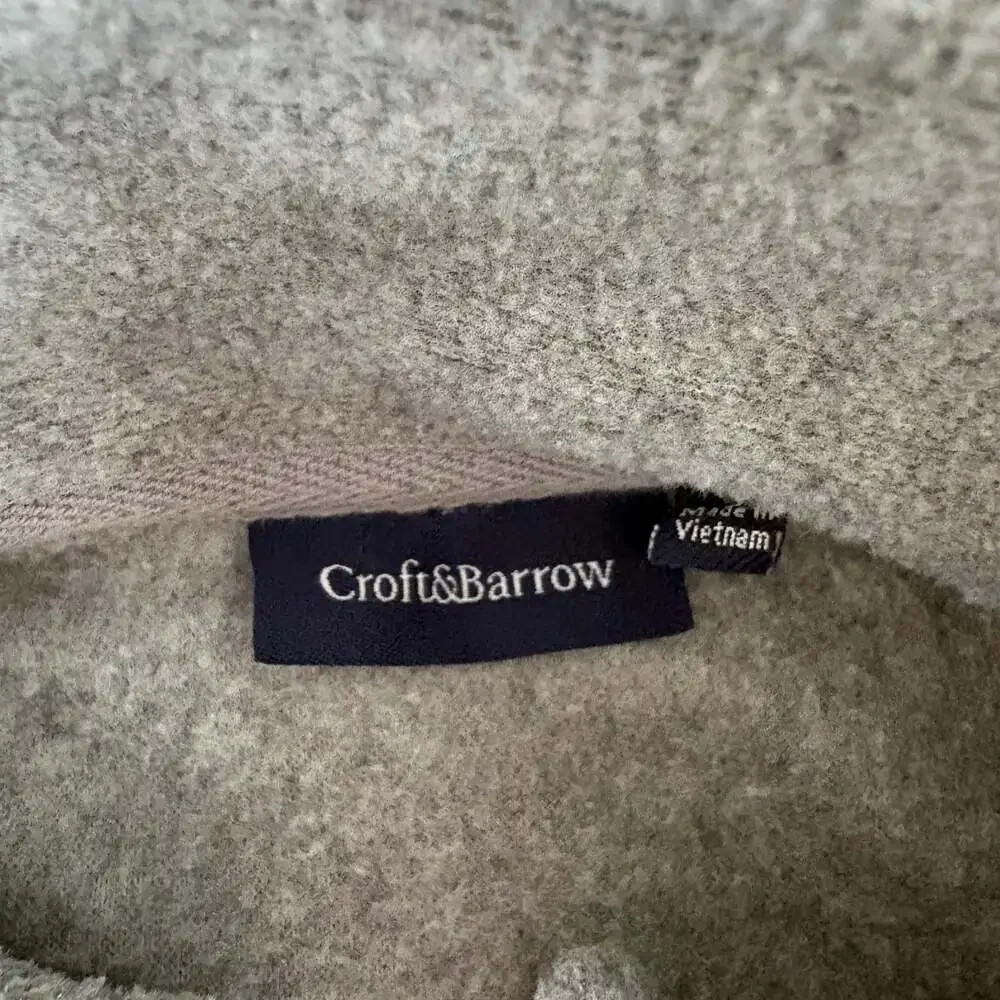 Croft & Barrow Arctic Fleece Men's 1/4 Zip Pullover Sweatshirt with Pockets Gray